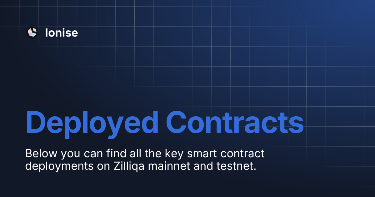 Deployed Contracts | Ionise